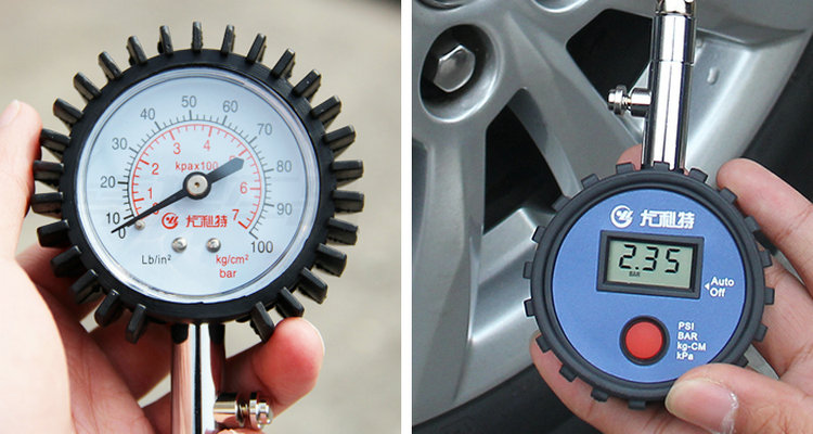 充气表怎么看轮胎气压