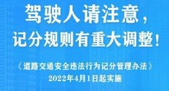 2022年4月1日新交规扣分标准，这些扣分项要注意了