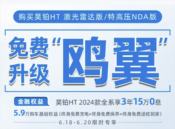 6万块鸥翼门免费送！昊铂HT推出升级活动：现款21.39万起