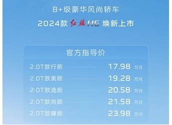 2024款红旗H6上市 售价为17.98-23.98万 封面图